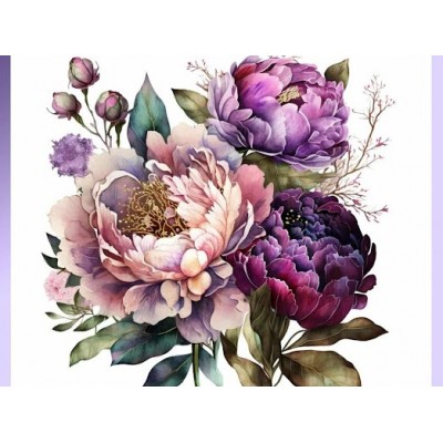 Lineart Ütü İle Rubon Transfer Baskı Şakayık  20*20 BSK4