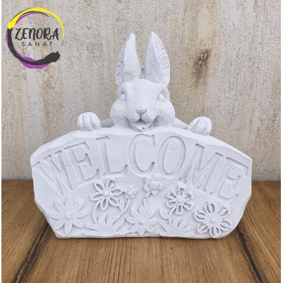 Welcome Tavşan Ham Polyester Obje Welcome Tavşan Ham Polyester Obje