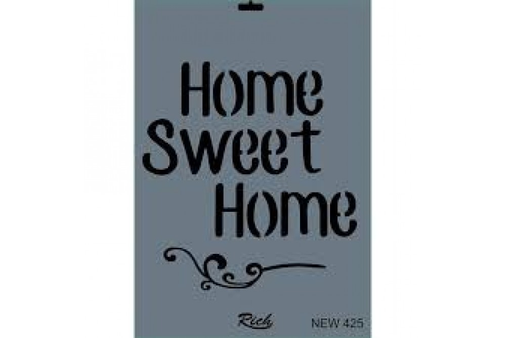 Stencil Home Sweet Home Yazısı New425 25*35