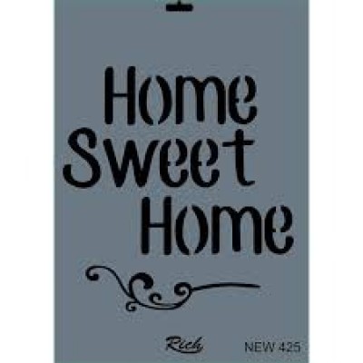 Stencil Home Sweet Home Yazısı New425 25*35