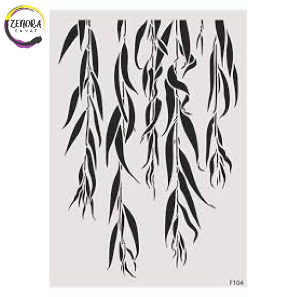 Stencil Sarkan Yaprak Desen F104 25*35 Stencil Sarkan Yaprak Desen F104 25*35