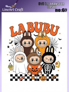 Lineart Ütü İle Rubon Transfer Baskı Labubu 20*20 NO69