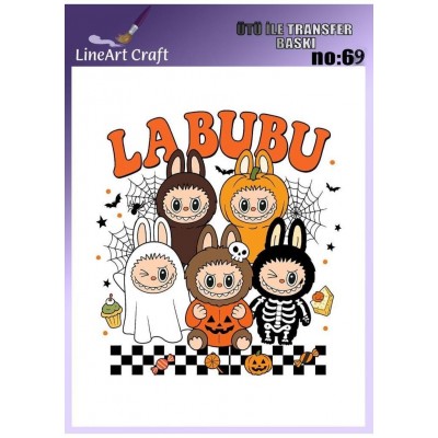 Lineart Ütü İle Rubon Transfer Baskı Labubu 20*20 NO69
