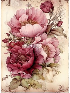 Lineart Pirinç Dekopaj Kağıdı 29*42 Şakayık BORDO3