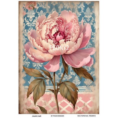 Lineart Pirinç Dekopaj Kağıdı 29*42 Şakayık PEONY2