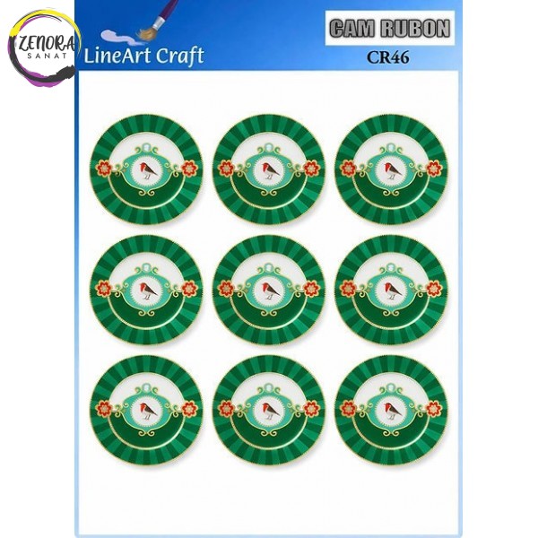 Lineart Cam Rub On Transfer 20*20 Kuşlu Desen CR46 Lineart Cam Rub On Transfer 20*20 Kuşlu Desen CR46