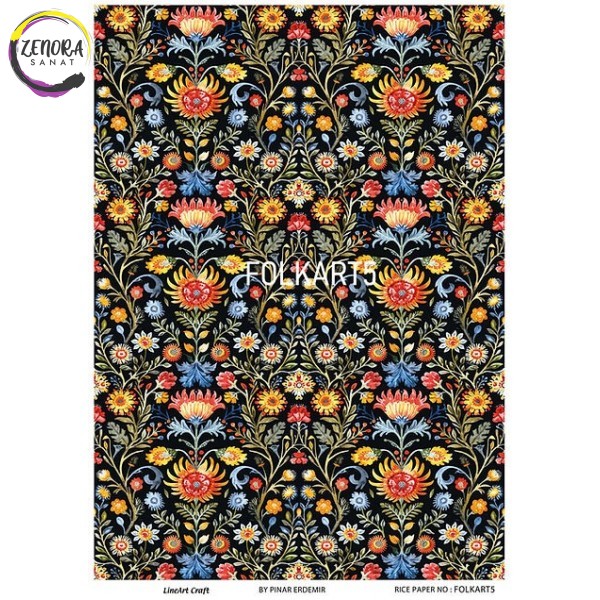 Lineart Pirinç Dekopaj 29*42 Karma Desen FOLKART5