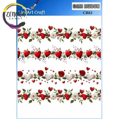 Lineart Cam Rub On Transfer 20*20 Çiçekli Desen CR82 Lineart Cam Rub On Transfer 20*20 Çiçekli Desen CR82
