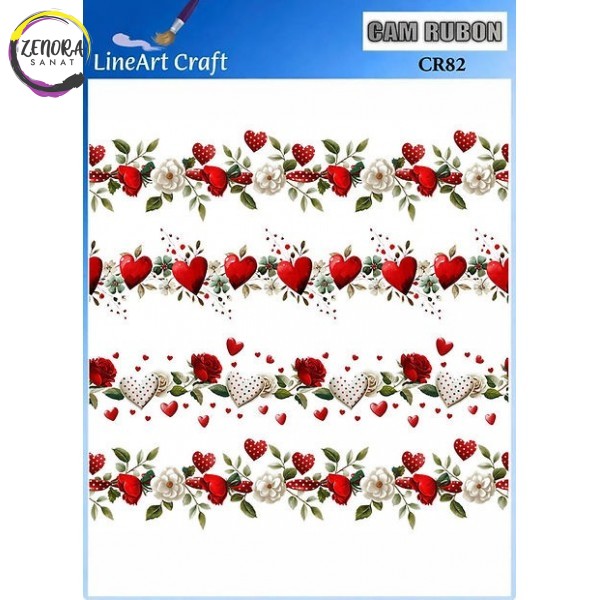 Lineart Cam Rub On Transfer 20*20 Çiçekli Desen CR82 Lineart Cam Rub On Transfer 20*20 Çiçekli Desen CR82