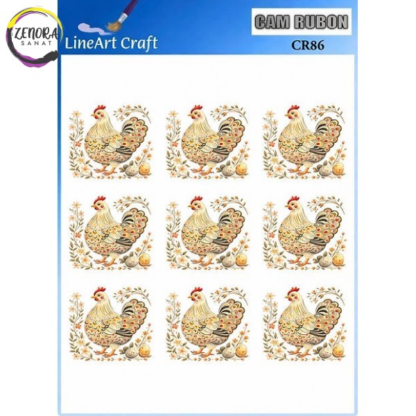 Lineart Cam Rub On Transfer 20*20 Tavuk Desen CR86 Lineart Cam Rub On Transfer 20*20 Tavuk Desen CR86