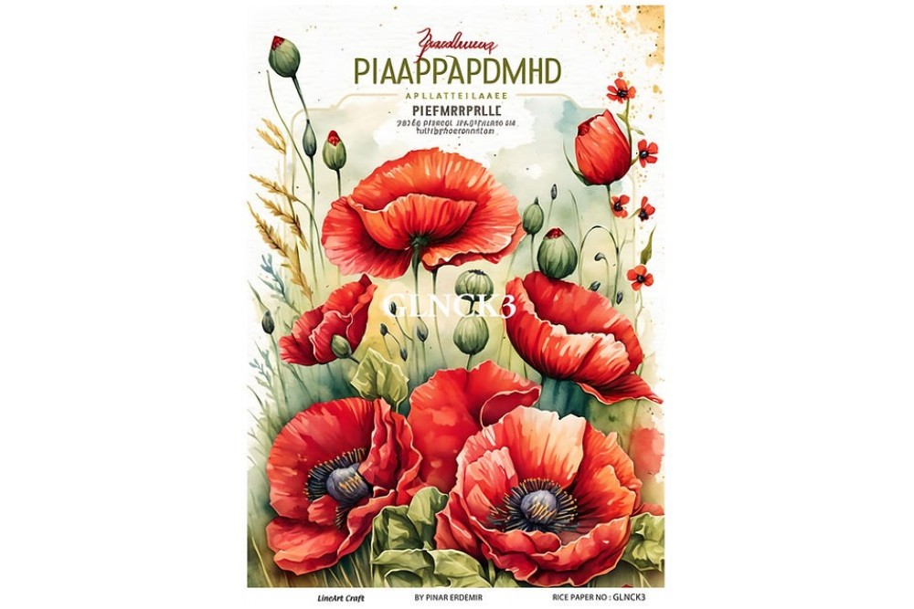 Lineart Pirinç Dekopaj Kağıdı 29*42 Gelincik GLNCK3 Lineart Pirinç Dekopaj Kağıdı 29*42 Gelincik GLNCK3