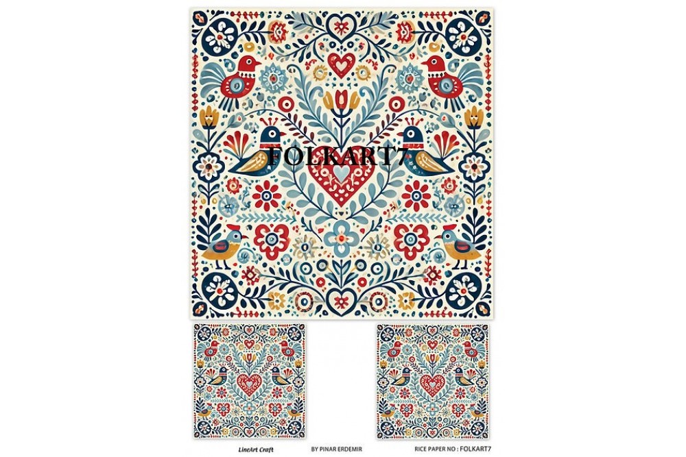 Lineart Pirinç Dekopaj 29*42 Karma Desen FOLKART7