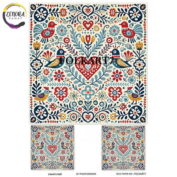Lineart Pirinç Dekopaj 29*42 Karma Desen FOLKART7