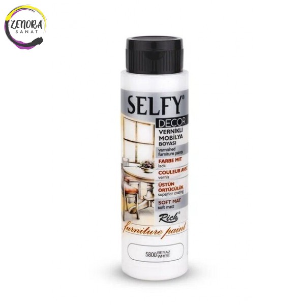 Rich Selfy Dekor Vernikli Mobilya Boyası 500 cc Beyaz / White 09469 Rich Selfy Dekor Vernikli Mobilya Boyası 500 cc Beyaz / White 09469