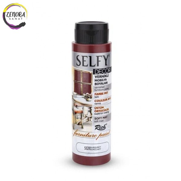 Rich Selfy Dekor Vernikli Mobilya Boyası 500 cc Bordo / Burgundy 09572 Rich Selfy Dekor Vernikli Mobilya Boyası 500 cc Bordo / Burgundy 09572