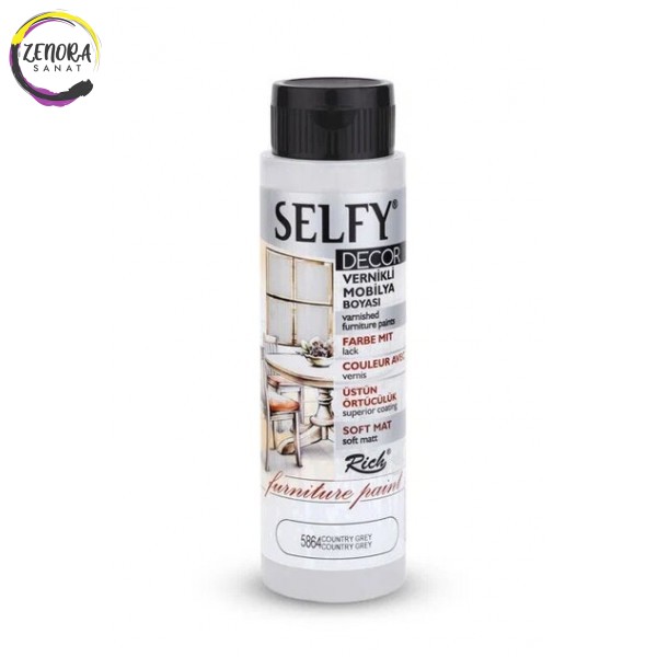 Rich Selfy Dekor Vernikli Mobilya Boyası 500 cc Country Gri / Country Grey 5864 Rich Selfy Dekor Vernikli Mobilya Boyası 500 cc Country Gri / Country Grey 5864