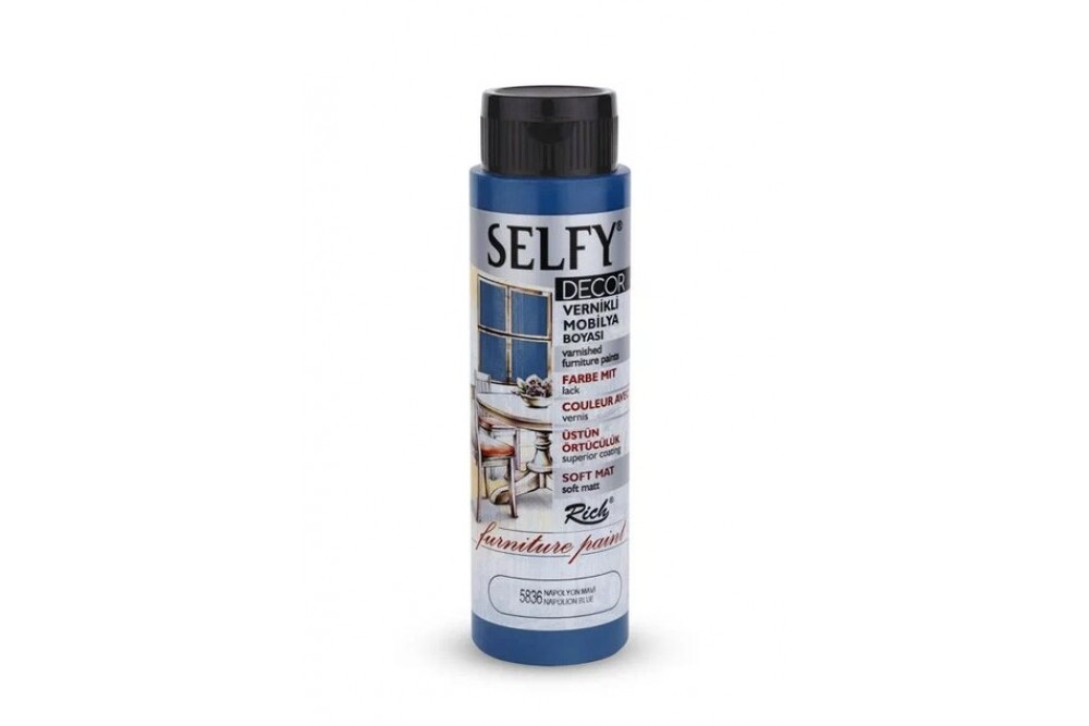 Rich Selfy Dekor Vernikli Mobilya Boyası 500 cc Napolyon Mavi / Napolion Blue 5836