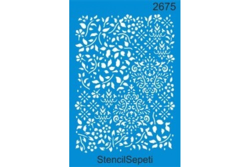 Stencil Çiçekli Karma Desen 2675 20*30 Stencil Çiçekli Karma Desen 2675 20*30