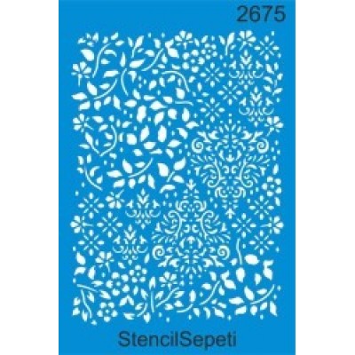 Stencil Çiçekli Karma Desen 2675 20*30