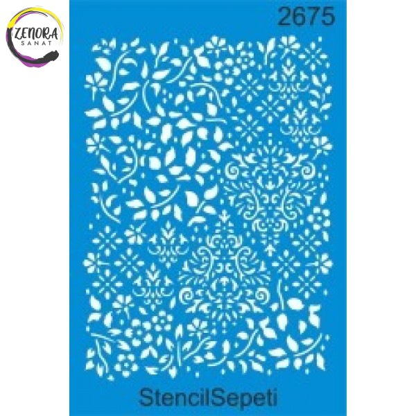 Stencil Çiçekli Karma Desen 2675 20*30