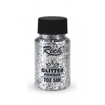 Rich Glitter Powder 50 cc Toz Sim  Maxi Gümüş 4596