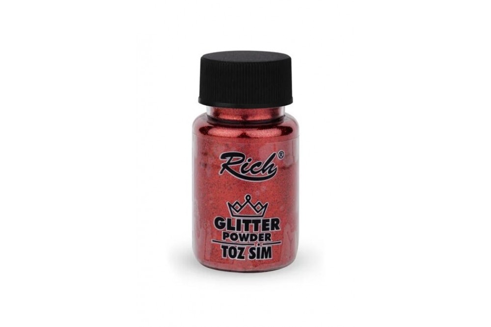 Rich Glitter Powder 50 cc Toz Sim Kırmızı /Red 04599 Rich Glitter Powder 50 cc Toz Sim Kırmızı /Red 04599