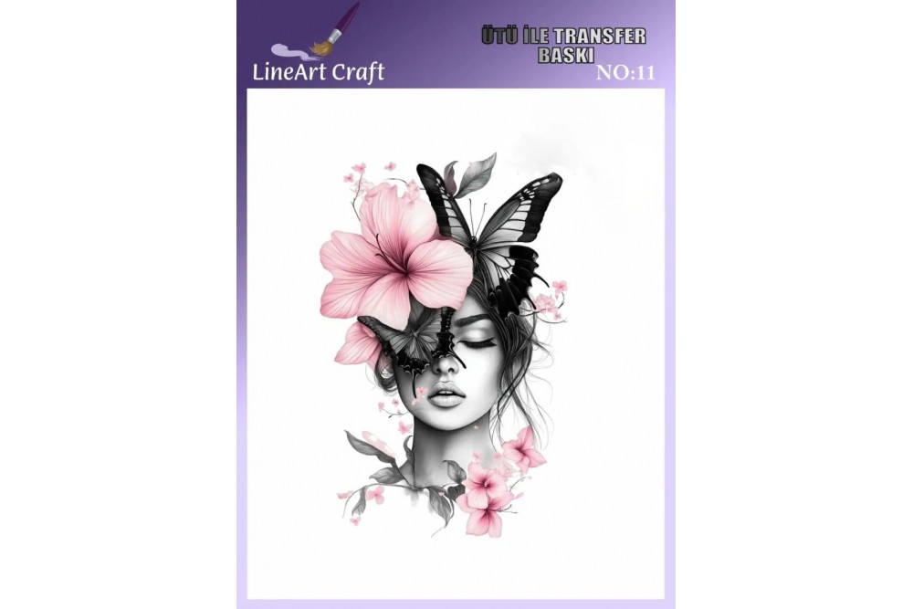Lineart Ütü İle Rubon Transfer Baskı Kadın 20*20 NO11