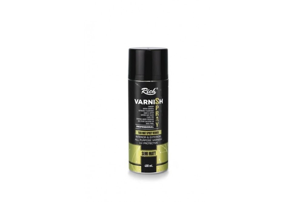 Rich Varnish Spray 400 cc Yarı Mat Sprey Vernik 002 Rich Varnish Spray 400 cc Yarı Mat Sprey Vernik 002