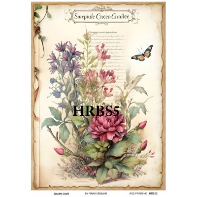 Lineart Pirinç Dekopaj Kağıdı 29*42 Çiçek HRBS5