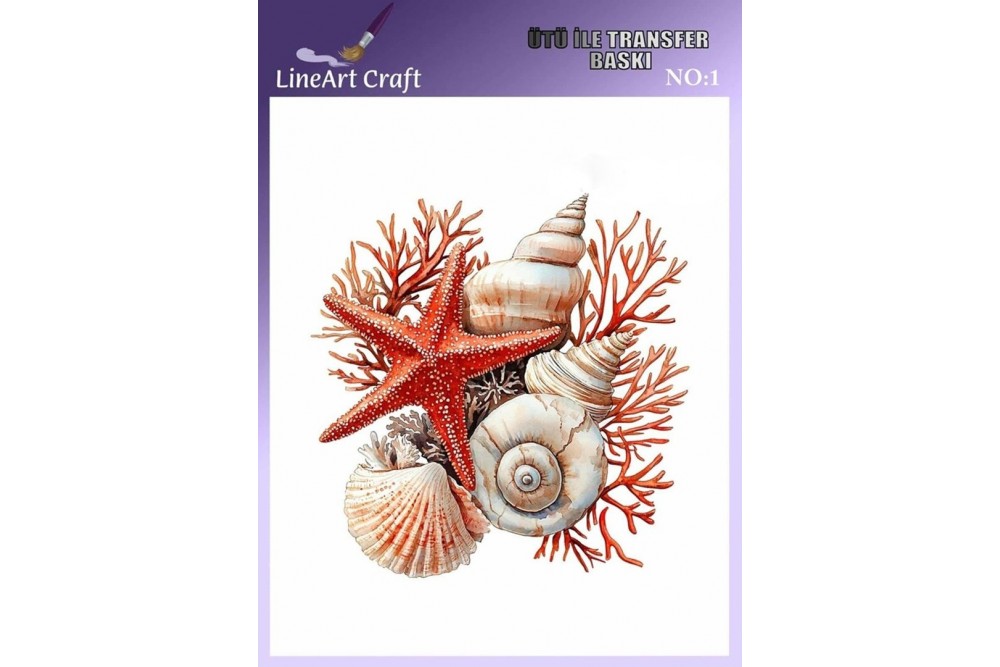 Lineart Ütü İle Rubon Transfer Baskı Deniz Yıldızı 20*20 NO1