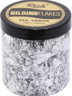 Rich Gilding Flakes 250 cc Pul Varak Gümüş 0171 Rich Gilding Flakes 250 cc Pul Varak Gümüş 0171