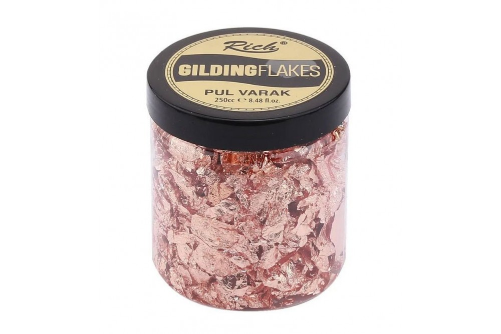 Rich Gilding Flakes 250 cc Pul Varak Rose Gold 0173 Rich Gilding Flakes 250 cc Pul Varak Rose Gold 0173