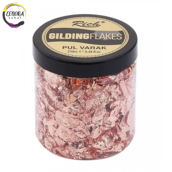 Rich Gilding Flakes 250 cc Pul Varak Rose Gold 0173 Rich Gilding Flakes 250 cc Pul Varak Rose Gold 0173
