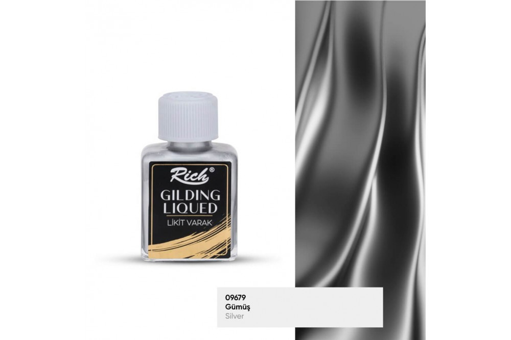 Rich Gilding Liqued 75cc Likit Varak Gümüş / Silver 70023 Rich Gilding Liqued 75cc Likit Varak Gümüş / Silver 70023
