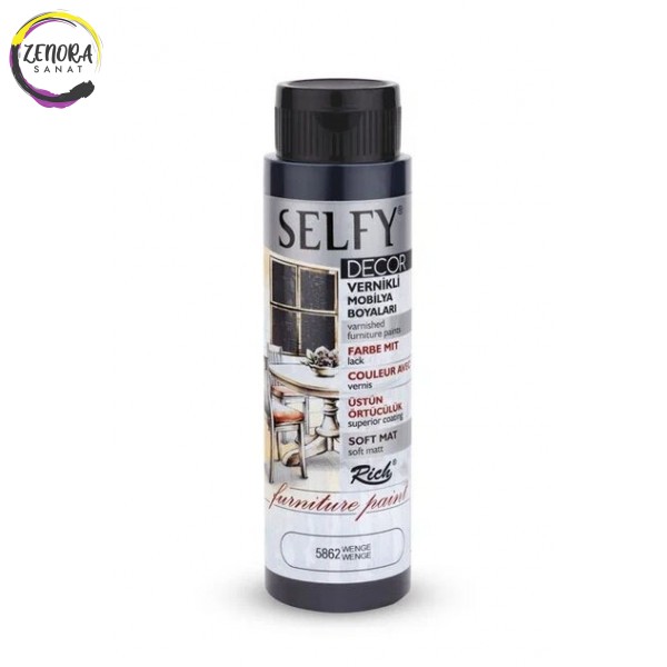 Rich Selfy Dekor Vernikli Mobilya Boyası 500 cc Wenge / Wenge 5862 Rich Selfy Dekor Vernikli Mobilya Boyası 500 cc Wenge / Wenge 5862