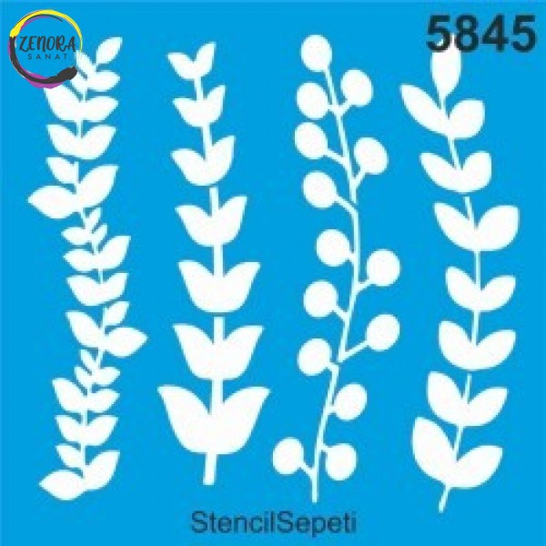 Stencil Yaprak Desen 5845 40*40